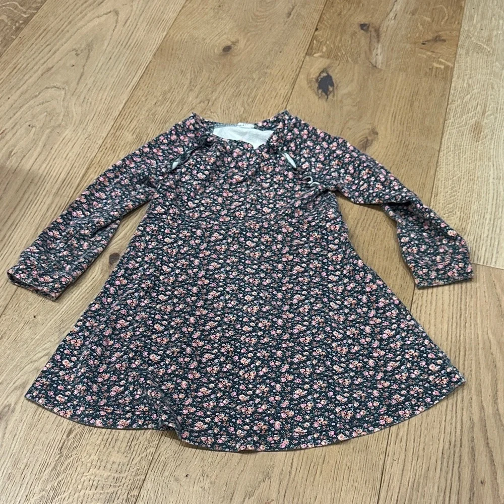 Gap girls Floral Long Sleeve Kids Dress 4T cozy